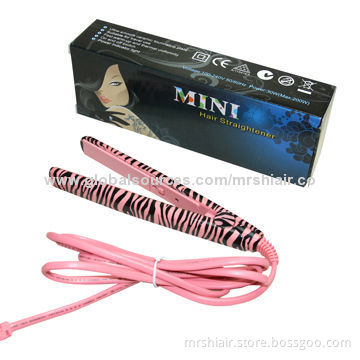 Pink color Mini Straightening Irons, Portable Ceramic Hair Straighteners